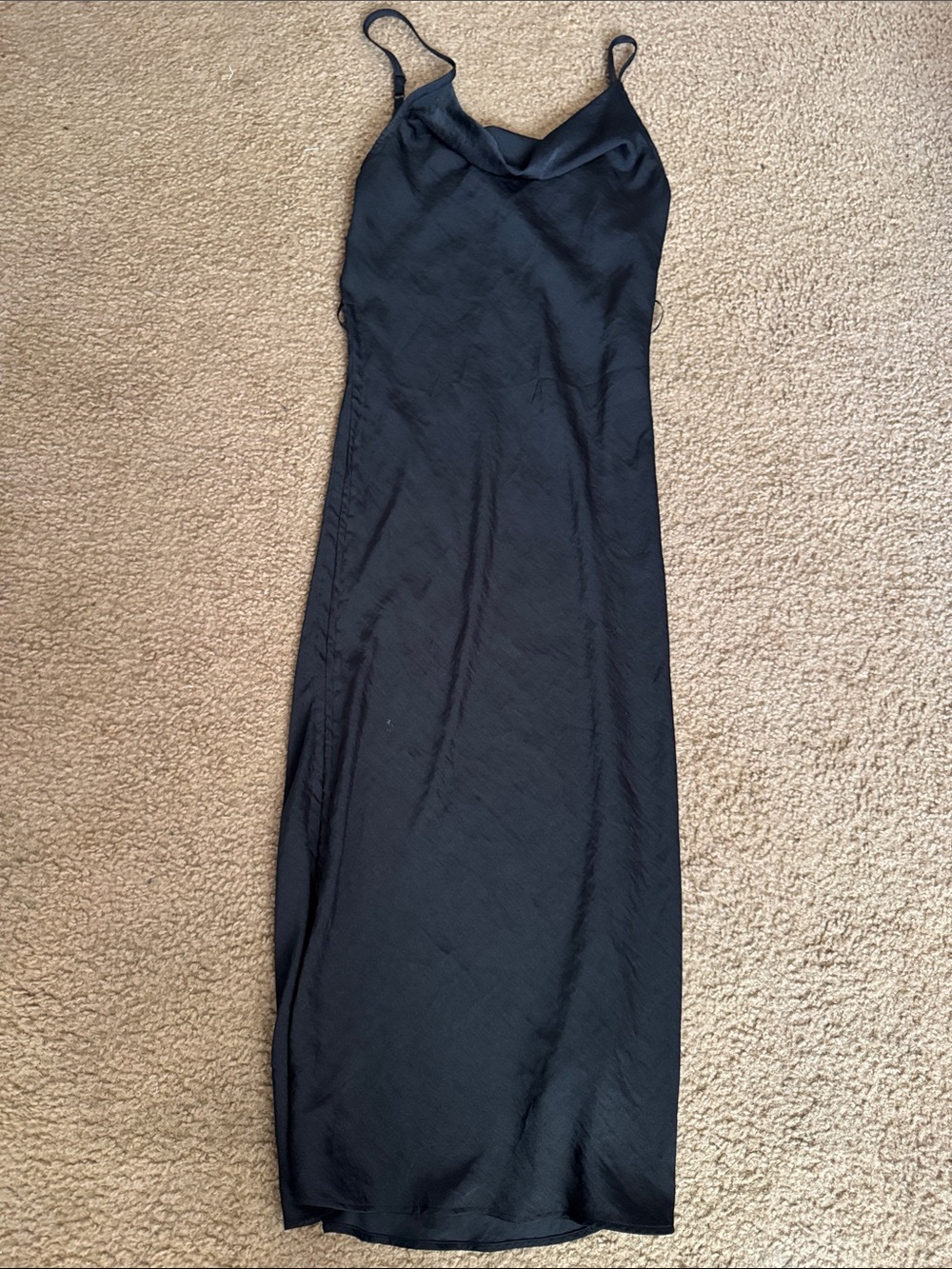 Express Black Cowl Neck Maxi Slip Dress